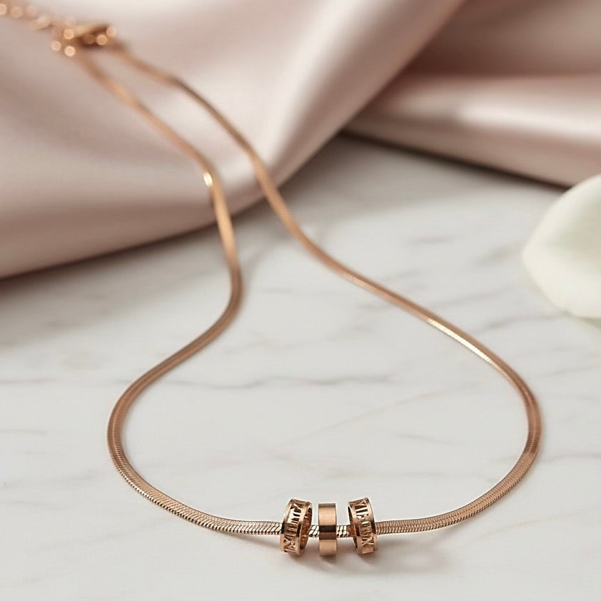 Rose Gold Snakeskin Ring Necklace