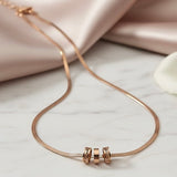 Rose Gold Snakeskin Ring Necklace