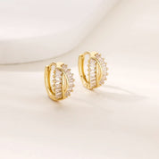 Diamond crossover huggie earrings 