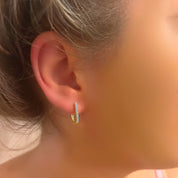 Blue gem huggie earrings 