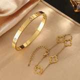 Clover Bangle Bracelet Set