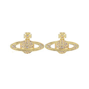 Gold Orb Stud Earrings