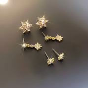 Rhinestone Star Earring Stack