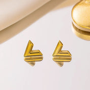 Gold v stud earrings 