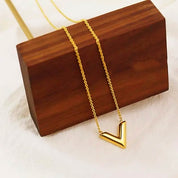 Gold v necklace 