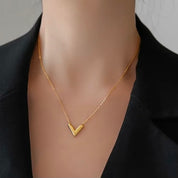 Gold v necklace 