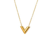 Gold v necklace 