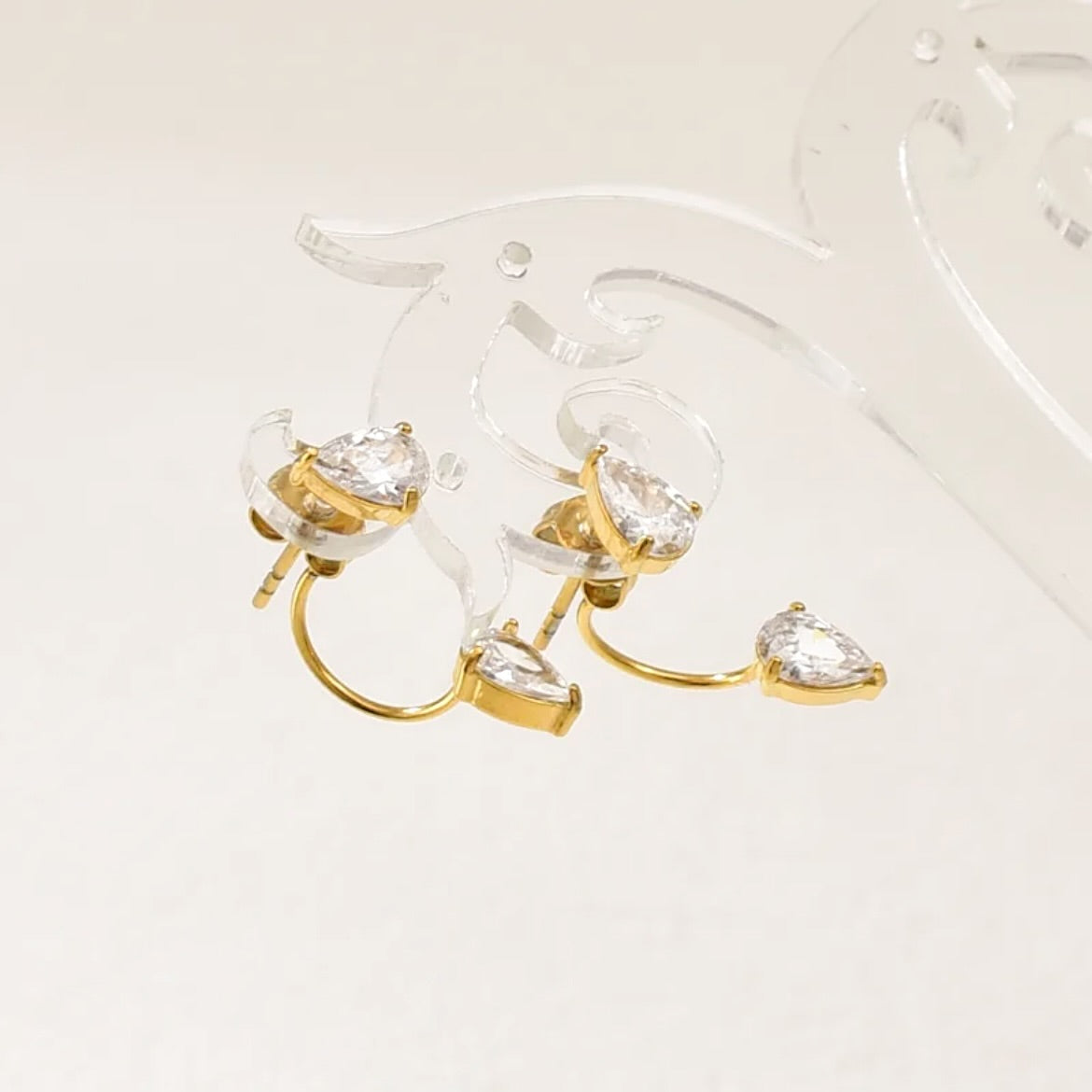 Teardrop diamond earrings
