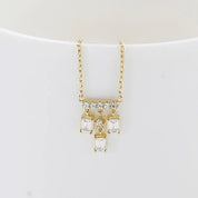 Rectangle diamond pendant necklace 