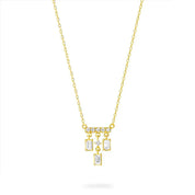 Rectangle diamond pendant necklace 