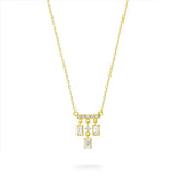 Rectangle Diamond Pendant Necklace