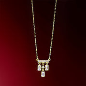 Rectangle diamond pendant necklace 