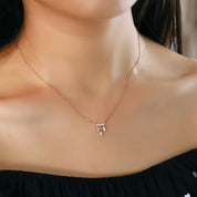 Rectangle diamond pendant necklace 