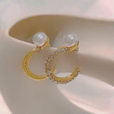 Pearl Gold Hoop Earrings