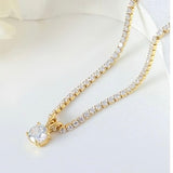Diamond Pendant Tennis Necklace