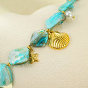 Blue shell necklace 