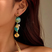 Blue shell earrings 
