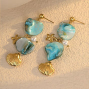 Blue shell earrings 