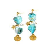 Blue shell earrings 
