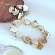 Beige shell necklace 
