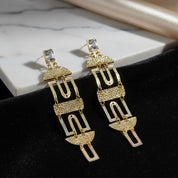 Gold Column Earrings