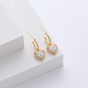 Diamond heart earrings 