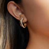 Gold Pearl Hoop Earrings