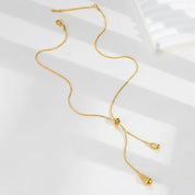 Water Drop Y-Lariat Necklace | Gold