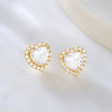 Gold Heart Stud Earrings