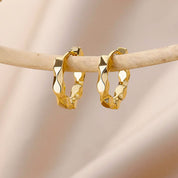 Gold Twist Huggie Hoop Earrings