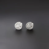 Silver Diamond Stud Earrings