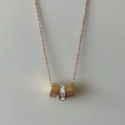 Rose gold diamond ring necklace 