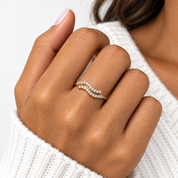 Crystal Wave Open Ring | Gold Vermeil