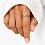 Crystal Wave Open Ring | Gold Vermeil