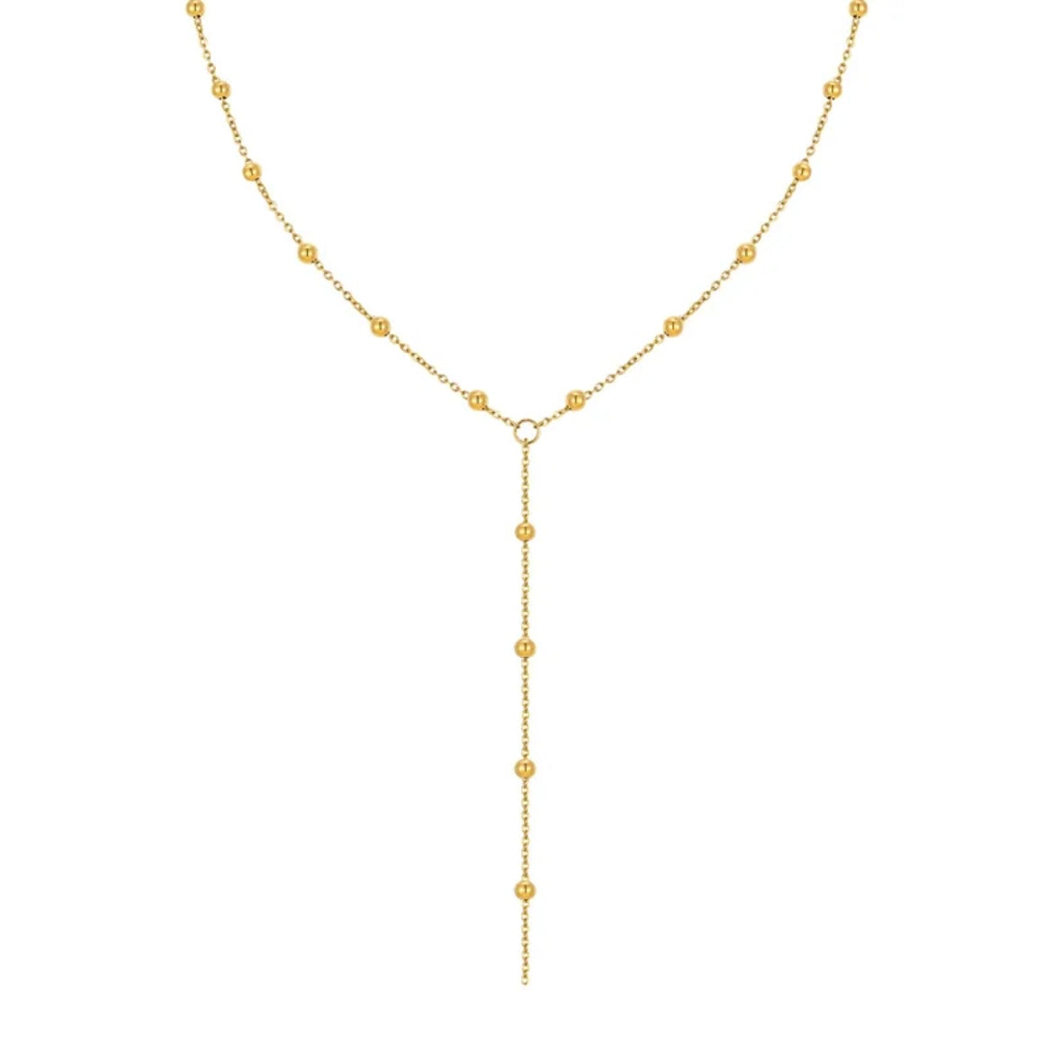 Gold bead y chain 