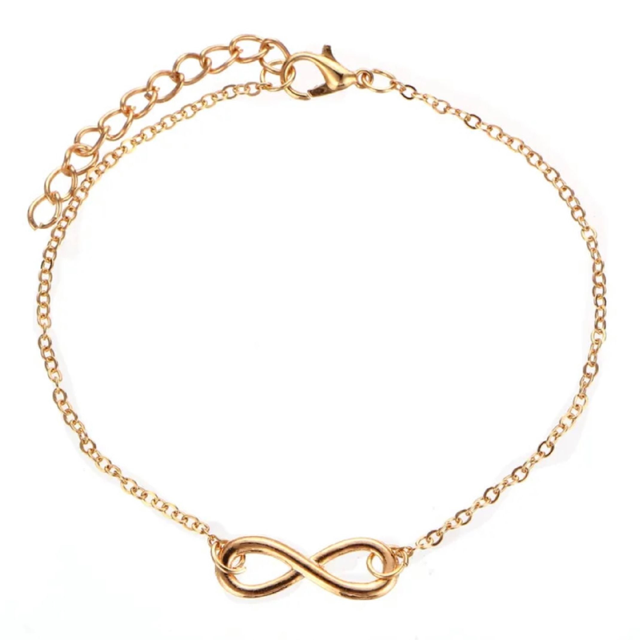 Gold charm anklet set 