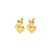 Gold heart earrings