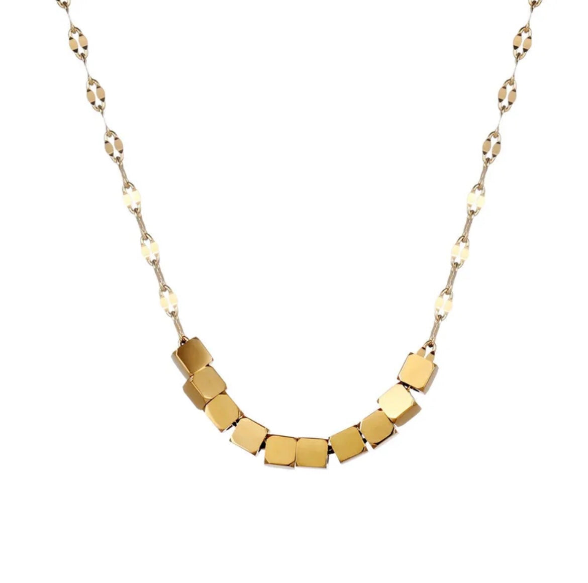 Gold Cube Necklace