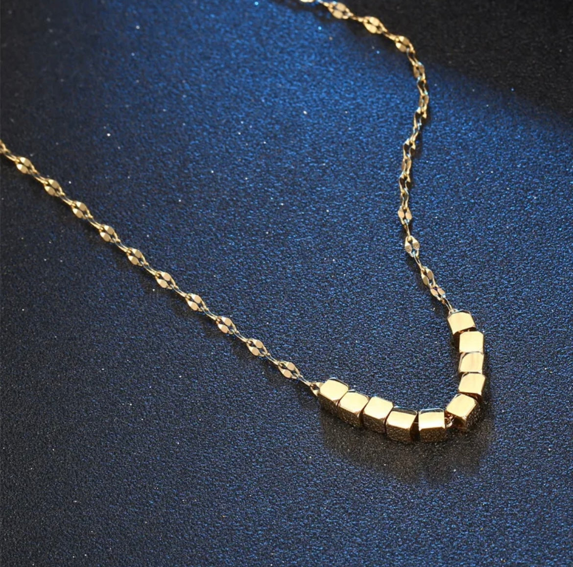 Gold Cube Necklace