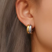 Gold and silver hoop earrings 