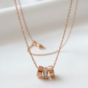 Rose Gold Diamond Ring Necklace