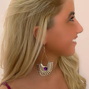 Purple gem earrings 