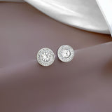 Diamond Stud Earrings Silver