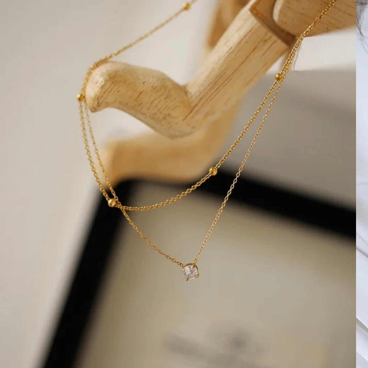 Diamond Pendant Layered Necklace