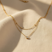 Diamond Pendant Layered Necklace