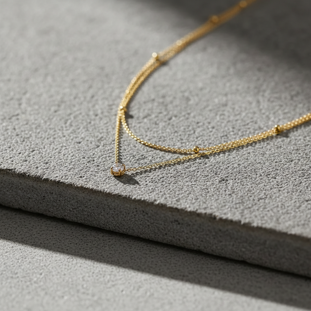 Diamond Pendant Layered Necklace