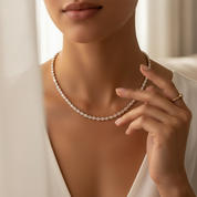 Oval Diamond Tennis Necklace