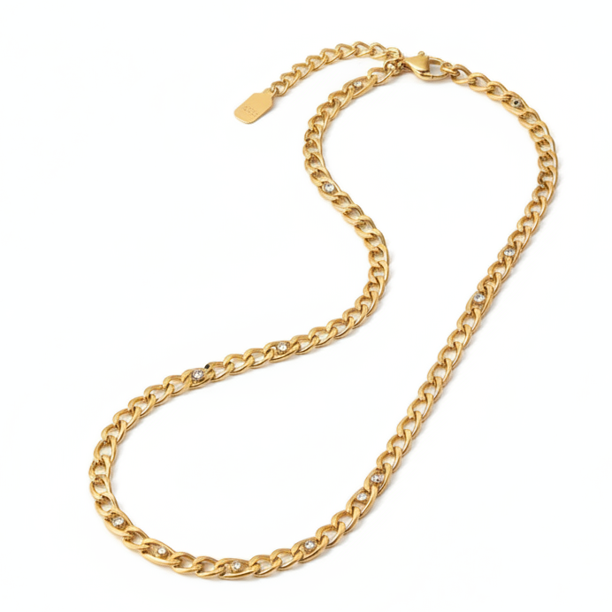 Embellished Gold Figaro Chain