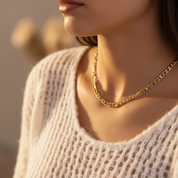 Embellished Gold Figaro Chain