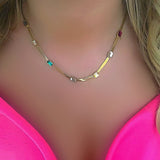 Gold Snakeskin Necklace Bejewelled